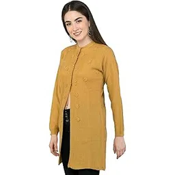 ladywillington Lady Willington Women's Woolen Round Neck Self Design Long Cardigan Shrug - Heavy Rainbow Winter Wear Pure Wool Long Cotty Fully Warm Free Size-picture-19