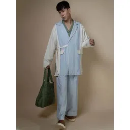 Lafaani Light Blue Meadows Unisex Tie-up Blazer-picture-22