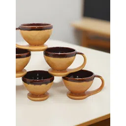 laghima jadon Brown 6 Pieces Glossy Worldcup Ceramic Coffee Cups-picture-33