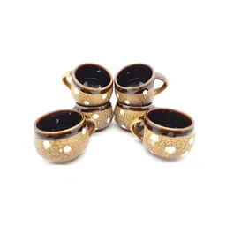laghima jadon Brown Geometric Printed Ceramic Glossy Cups Set of Cups and Mugs-picture-29
