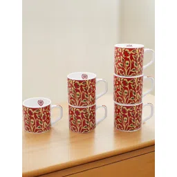 laghima jadon Multicoloured & Red Floral Printed Ceramic Glossy Cups Set of Cups and Mugs-picture-21