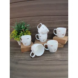 laghima jadon White & Red Textured Ceramic Matte Cups Set of 6 Cups and Mugs-picture-13
