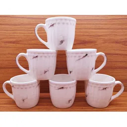 Pack of 6 Ceramic Coffee/Tea/Chai Cup Beautiful Stylist Latest Design 130ML (White & Chocolate)-image-10