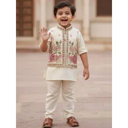 Lagorii Boys Regular Thread Work Kurta with Pyjamas-picture-16