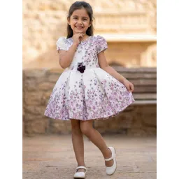 Lagorii Floral Print Puff Sleeve Crepe Fit & Flare Dress-picture-31