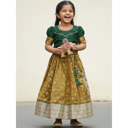 Lagorii Girls Embroidered Ready to Wear Lehenga &-picture-40