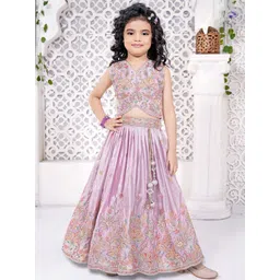 Lagorii Girls Embroidered Thread Work Ready to Wear Lehenga &-picture-51