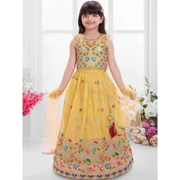 Lagorii Girls Embroidered Thread Work Ready to Wear Lehenga & Blouse With Dupatta-picture-10