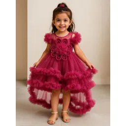 Lagorii Girls Ruffle Gown with 3D Floral Applique image 1