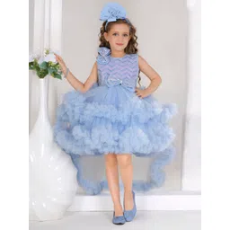 Lagorii Girls Sequin Bow With High-Low Ruffle Party Frock-picture-38