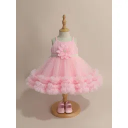 Lagorii Ruffled Net Fit & Flare Dress-picture-25