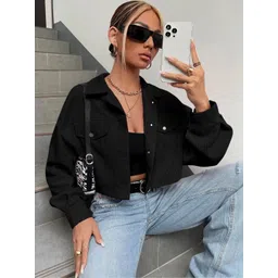 Lahaba Women Corduroy Crop Open Front Jacket-picture-42