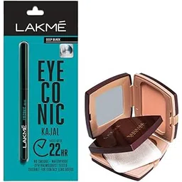 LAKMÉ Eyeconic Kajal, Black, 0.35G With Lakm? Radiance Complexion Matte Compact, Pearl, 9G, All-picture-10