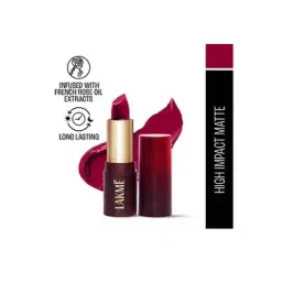 lakme Forever Matte Lipstick with French Rose Oil Extracts - Red Aurora-picture-24