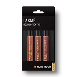 Lakme Forever Matte Long Stay Light-Weight Liquid Lipstick Trio 16.8ml - Nude Moods-image-34