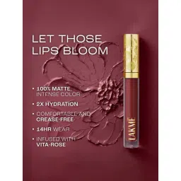 Lakme Rouge Bloom Matte Lip Liquid Iconic Iris - 3.5 ml image 5