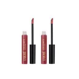 Lakme Set Of 2 Forever Matte Lightweight Liquid Lipstick 5.6ml Each - Nude Charm-image-37