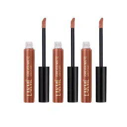 Lakme Set of 3 Forever Matte Lightweight 16Hr Liquid Lipstick 5.6ml Each - Nude Latte-image-39