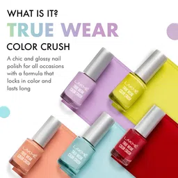lakme LAKMÉ True Wear Color Crush Glossy Finish Nail Polish, Long Lasting & Vibrant Nail Paint, 42, 6Ml image 4