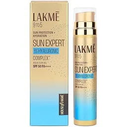 LAKMÉ Sun Expert 1% Hyaluronic water-light Sunscreen gel SPF 50 Pa++++ Best for Oily Skin | Even toned & Glowing Skin | Non-Sticky| Helps reduce pigmentation | UVA/B Protection, No White Cast 56G-picture-47