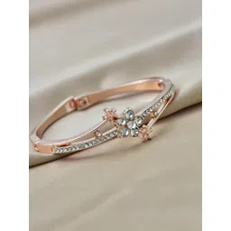 laksh 18k Rose Gold Plated Crystal Bangle Bracelet for Women-picture-40