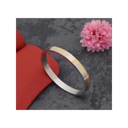 LAKSH Men Stainless Steel Gold-Plated Stone Studded Kada Bracelet-picture-18