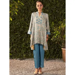 Lakshita Printed Mnadarin Collar Tunic With Trousers Co-Ords-picture-25