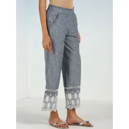 Lakshita Women Mid-Rise Plain Pure Cotton Trousers image 2