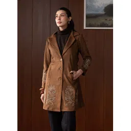 lakshita Suede Solid Coat For Women image 2