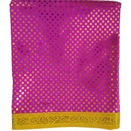 Lakshmi Maa Collection Shirdi Shri Sai's Beautiful dress Shawl/Duppata Pheta Poshak/Dress Set in printed Meganta Cloth Yellow gota 1 meter (1 pec.)-picture-29