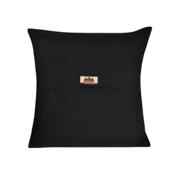 Lal Haveli Black & & Gold Toned Floral Printed Square Cushion Cover image 2