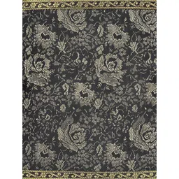Lal Haveli Black & & Gold Toned Floral Printed Square Cushion Cover image 5