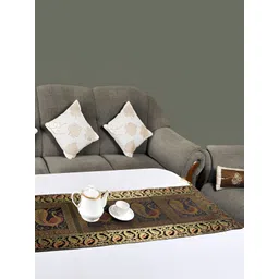 Lal Haveli Black & Gold Toned Floral Printed Table Runner-picture-11