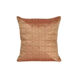 Lal Haveli Maroon & Gold Toned Ethnic Motif Silk Square Cushion Cover-picture-41