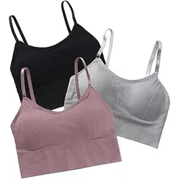 lalabra Sport Bra for Women | Everyday, Yoga, High Support, Padded Bra | Pack of 3 Multicolour-picture-13