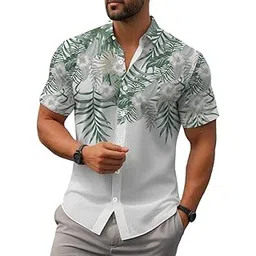 lamboo Premium Stylish Fashion Branded Digital Printed Lycra Fabric Half Sleeve Cut Away Collar Casual Shirt-picture-13