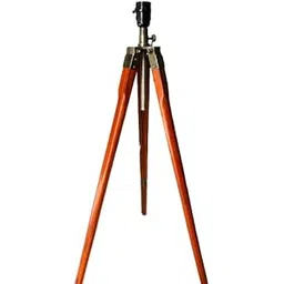 LAMPFINIX Antique Wooden Tripod Floor Lamp Stand Without Shade and Bulb (Brown)-picture-24