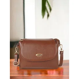 Lancer Women Solid Structured Leather Sling Bag-picture-43