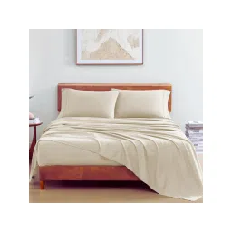LANE LINEN 100% Organic Cotton Bedsheet with Pillow Cover - Cream-picture-16