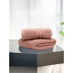 LANE LINEN 2Pcs Peach-Colored Textured 575 GSM Pure Cotton Hand Towels-picture-23