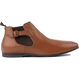 language Men's Blake Boot | Classic Dress Boots with Side Buckled Strap & Dark Seams | Refined Style for a Polished Look | Genuine Leather Boots for Men-picture-55