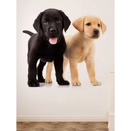 LANSTICK Black & Beige Cute Two Dogs Printed Wallsticker-picture-12