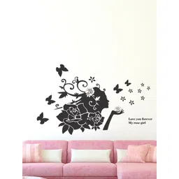LANSTICK Black Girl With Butterflies Printed Self-Adhesive WallStickers-picture-37
