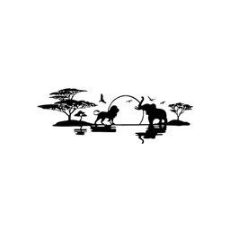 LANSTICK Black Tree With Birds & Animal Printed Wall Stcikers-picture-23