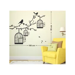 LANSTICK Black Tree With Birds Cage Self-Adhesive Wall Sticker-picture-18