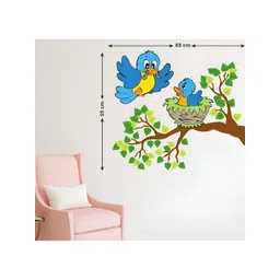 LANSTICK Blue & Green Cute Little Birds Self Adhesive Wall Sticker-picture-36