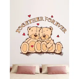 LANSTICK Brown & Red Teddy Love Printed Self-Adhesive & Durable Wall Sticker-picture-31