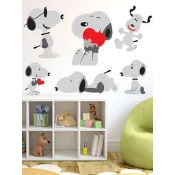 LANSTICK Grey & Red Different Poses Dog Matte Finish Wall Sticker-picture-11