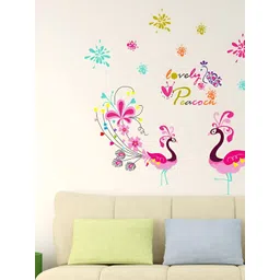 LANSTICK Pink & BluePeacock & Quotes Printed Waterproof Wallpaper-picture-32