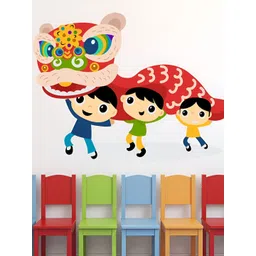 LANSTICK Red & Yellow Printed Kids Play Wallsticker-picture-30